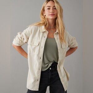 American Eagle Dreamy Drape Oversized Corduroy Shirt